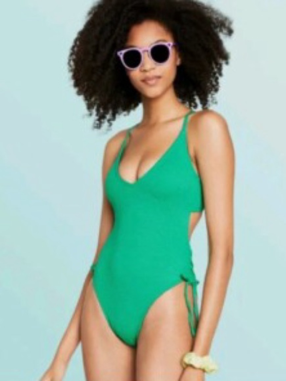 Stoney Clover Lane x Target 🎯 Green Textured One-Piece Swimsuit High Cut